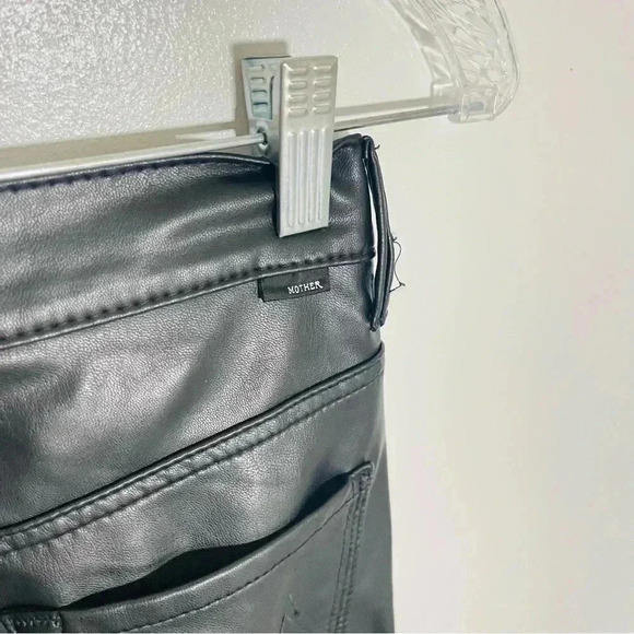 MOTHER Denim The Insider Ankle Jean Faux Show Vegan Leather Flare Night Out - Picture 10 of 11